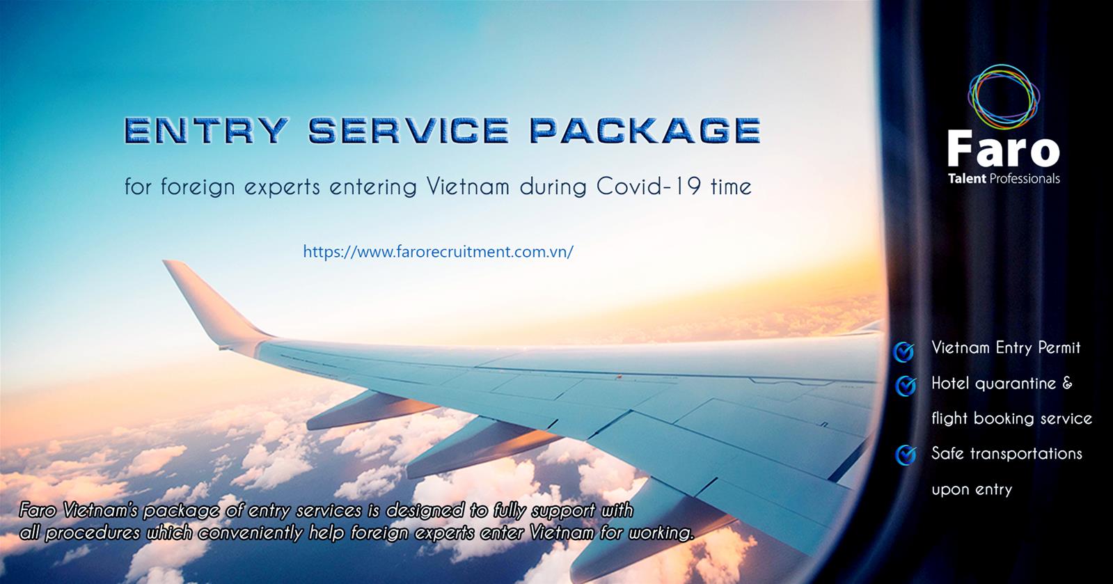 Entry service package for foreign experts entering Vietnam during Covid-19 time